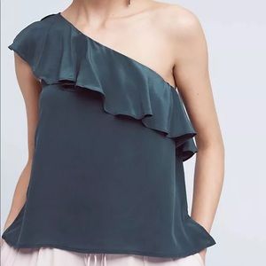 NWT Anthro Maeve Ruffle One Shoulder Blouse